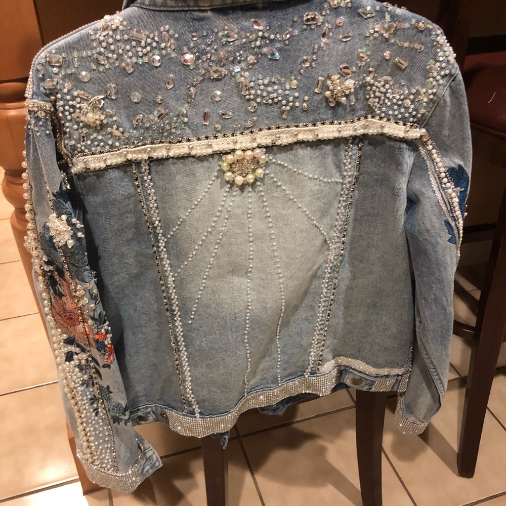 Custom jacket ,swarowski and pearl